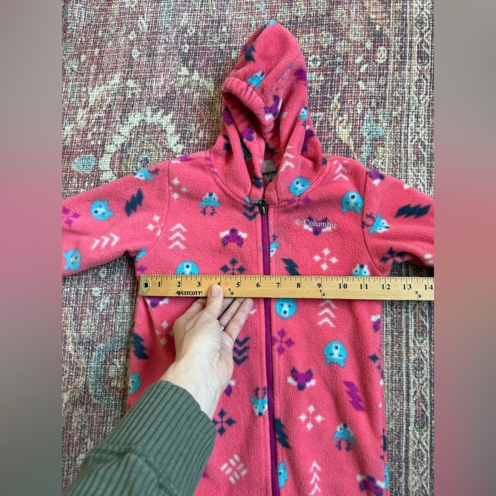 Columbia 18-24month infant Snowtop II bunting fleece pink woodland creatures - Picture 4 of 13